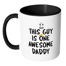 Load image into Gallery viewer, RobustCreative-One Awesome Daddy - Birthday Gift 11oz Funny Black &amp; White Coffee Mug - Fathers Day B-Day Party - Women Men Friends Gift - Both Sides Printed (Distressed)
