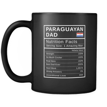 Load image into Gallery viewer, RobustCreative-Paraguayan Dad, Nutrition Facts Fathers Day Hero Gift - Paraguayan Pride 11oz Funny Black Coffee Mug - Real Paraguay Hero Papa National Heritage - Friends Gift - Both Sides Printed
