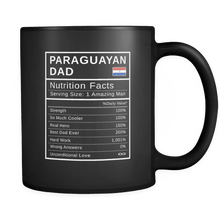 Load image into Gallery viewer, RobustCreative-Paraguayan Dad, Nutrition Facts Fathers Day Hero Gift - Paraguayan Pride 11oz Funny Black Coffee Mug - Real Paraguay Hero Papa National Heritage - Friends Gift - Both Sides Printed
