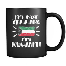 Load image into Gallery viewer, RobustCreative-I&#39;m Not Yelling I&#39;m Kuwaiti Flag - Kuwait Pride 11oz Funny Black Coffee Mug - Coworker Humor That&#39;s How We Talk - Women Men Friends Gift - Both Sides Printed (Distressed)
