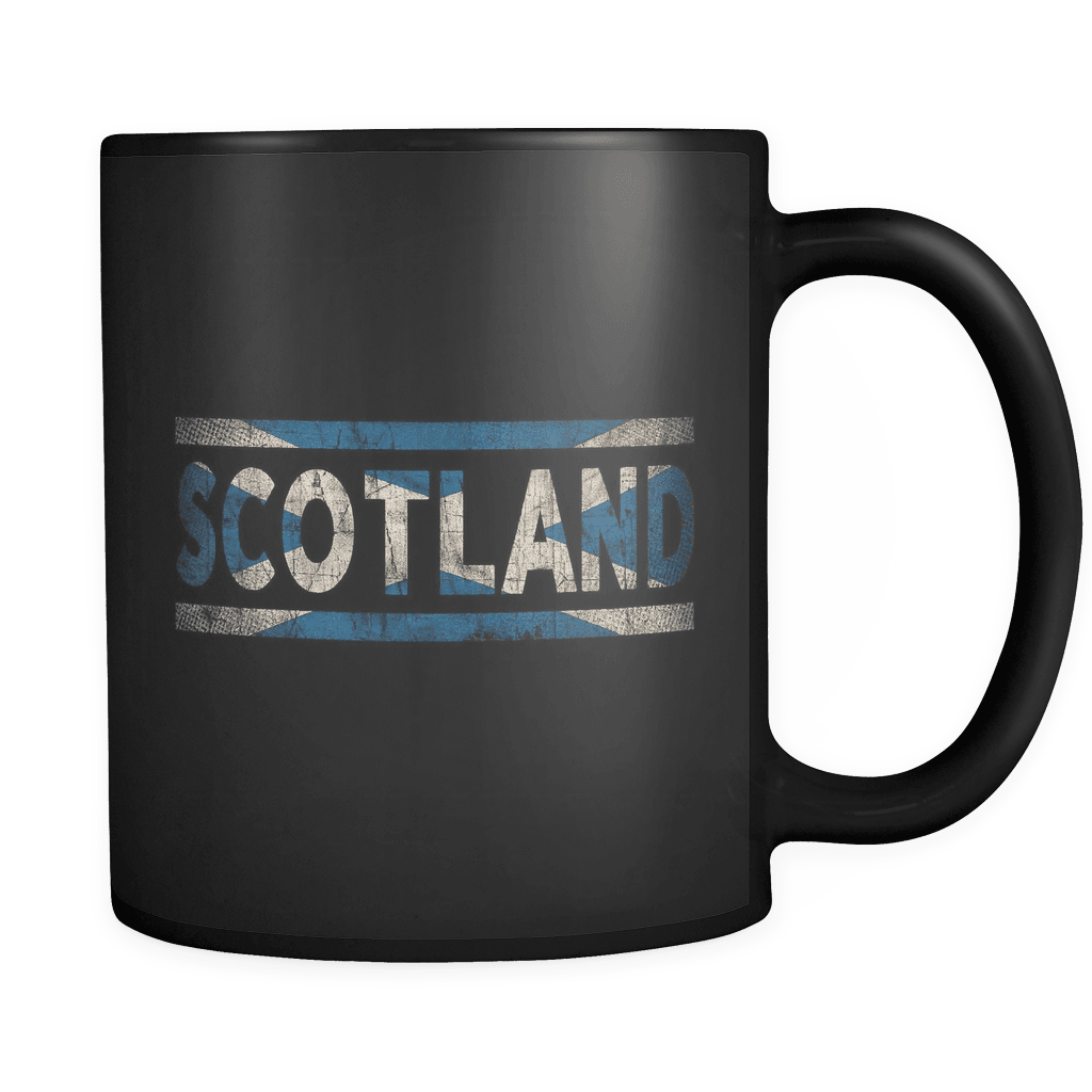 RobustCreative-Retro Vintage Flag Scottish Scotland 11oz Black Coffee Mug ~ Both Sides Printed