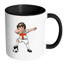 Load image into Gallery viewer, RobustCreative-Dabbing Soccer Boys England English London Gift National Soccer Tournament Game 11oz Black &amp; White Coffee Mug ~ Both Sides Printed
