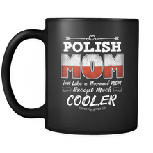 Load image into Gallery viewer, RobustCreative-Best Mom Ever is from Poland - Polishp Flag 11oz Funny Black Coffee Mug - Mothers Day Independence Day - Women Men Friends Gift - Both Sides Printed (Distressed)
