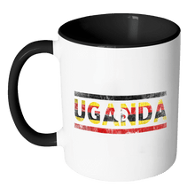 Load image into Gallery viewer, RobustCreative-Retro Vintage Flag Ugandan Uganda 11oz Black &amp; White Coffee Mug ~ Both Sides Printed
