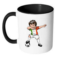 Load image into Gallery viewer, RobustCreative-Dabbing Soccer Boys Italy Italian Rome Gift National Soccer Tournament Game 11oz Black &amp; White Coffee Mug ~ Both Sides Printed
