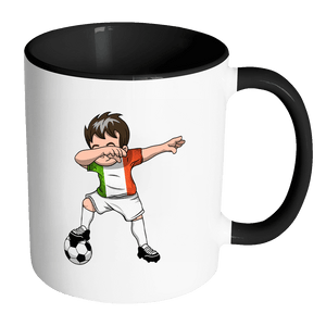 RobustCreative-Dabbing Soccer Boys Italy Italian Rome Gift National Soccer Tournament Game 11oz Black & White Coffee Mug ~ Both Sides Printed