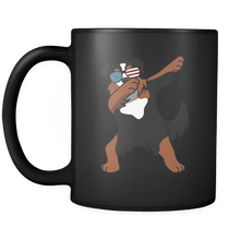 Load image into Gallery viewer, RobustCreative-Dabbing Bernese Mountain Dog Dog America Flag - Patriotic Merica Murica Pride - 4th of July USA Independence Day - 11oz Black Funny Coffee Mug Women Men Friends Gift ~ Both Sides Printed

