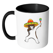 Load image into Gallery viewer, RobustCreative-Dabbing Pitbull Dog in Sombrero - Cinco De Mayo Mexican Fiesta - Dab Dance Mexico Party - 11oz Black &amp; White Funny Coffee Mug Women Men Friends Gift ~ Both Sides Printed
