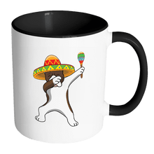 Load image into Gallery viewer, RobustCreative-Dabbing Pitbull Dog in Sombrero - Cinco De Mayo Mexican Fiesta - Dab Dance Mexico Party - 11oz Black &amp; White Funny Coffee Mug Women Men Friends Gift ~ Both Sides Printed
