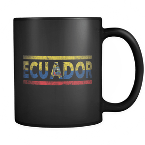 RobustCreative-Retro Vintage Flag Ecuadorian Ecuador 11oz Black Coffee Mug ~ Both Sides Printed