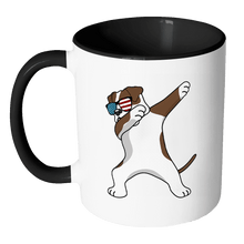 Load image into Gallery viewer, RobustCreative-Dabbing American Bulldog Dog America Flag - Patriotic Merica Murica Pride - 4th of July USA Independence Day - 11oz Black &amp; White Funny Coffee Mug Women Men Friends Gift ~ Both Sides Printed

