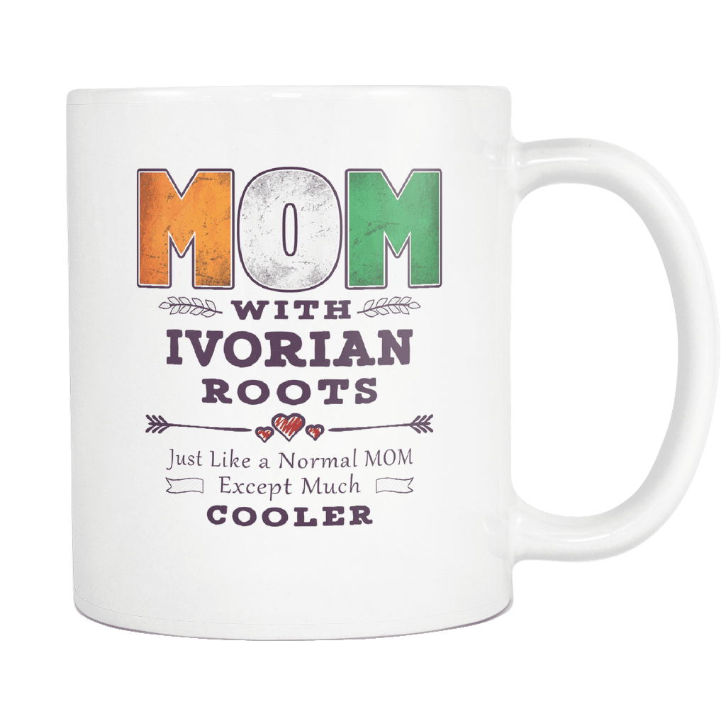 RobustCreative-Best Mom Ever with Ivorian Roots - Ivory Coast Flag 11oz Funny White Coffee Mug - Mothers Day Independence Day - Women Men Friends Gift - Both Sides Printed (Distressed)