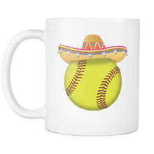 Load image into Gallery viewer, RobustCreative-Funny Softball Mexican Sport - Cinco De Mayo Mexican Fiesta - No Siesta Mexico Party - 11oz White Funny Coffee Mug Women Men Friends Gift ~ Both Sides Printed
