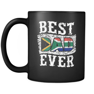 RobustCreative-Best Dad Ever South Africa Flag - Fathers Day Gifts - Promoted to Daddy Gift From Kids - 11oz Black Funny Coffee Mug Women Men Friends Gift ~ Both Sides Printed