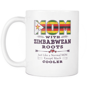 RobustCreative-Best Mom Ever with Zimbabwean Roots - Zimbabwe Flag 11oz Funny White Coffee Mug - Mothers Day Independence Day - Women Men Friends Gift - Both Sides Printed (Distressed)