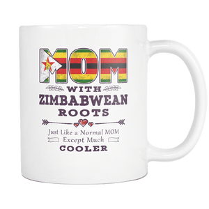 RobustCreative-Best Mom Ever with Zimbabwean Roots - Zimbabwe Flag 11oz Funny White Coffee Mug - Mothers Day Independence Day - Women Men Friends Gift - Both Sides Printed (Distressed)