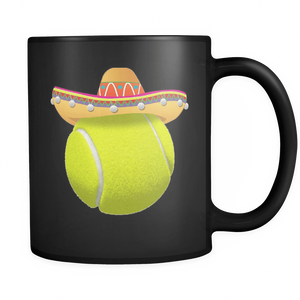 RobustCreative-Funny Tennis Ball Mexican Sport - Cinco De Mayo Mexican Fiesta - No Siesta Mexico Party - 11oz Black Funny Coffee Mug Women Men Friends Gift ~ Both Sides Printed