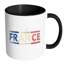 Load image into Gallery viewer, RobustCreative-Retro Vintage Flag French France 11oz Black &amp; White Coffee Mug ~ Both Sides Printed
