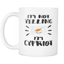 Load image into Gallery viewer, RobustCreative-I&#39;m Not Yelling I&#39;m Cypriot Flag - Cyprus Pride 11oz Funny White Coffee Mug - Coworker Humor That&#39;s How We Talk - Women Men Friends Gift - Both Sides Printed (Distressed)
