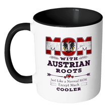 Load image into Gallery viewer, RobustCreative-Best Mom Ever with Austrian Roots - Austria Flag 11oz Funny Black &amp; White Coffee Mug - Mothers Day Independence Day - Women Men Friends Gift - Both Sides Printed (Distressed)
