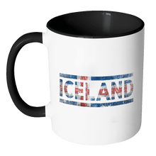 Load image into Gallery viewer, RobustCreative-Retro Vintage Flag Icelander Iceland 11oz Black &amp; White Coffee Mug ~ Both Sides Printed

