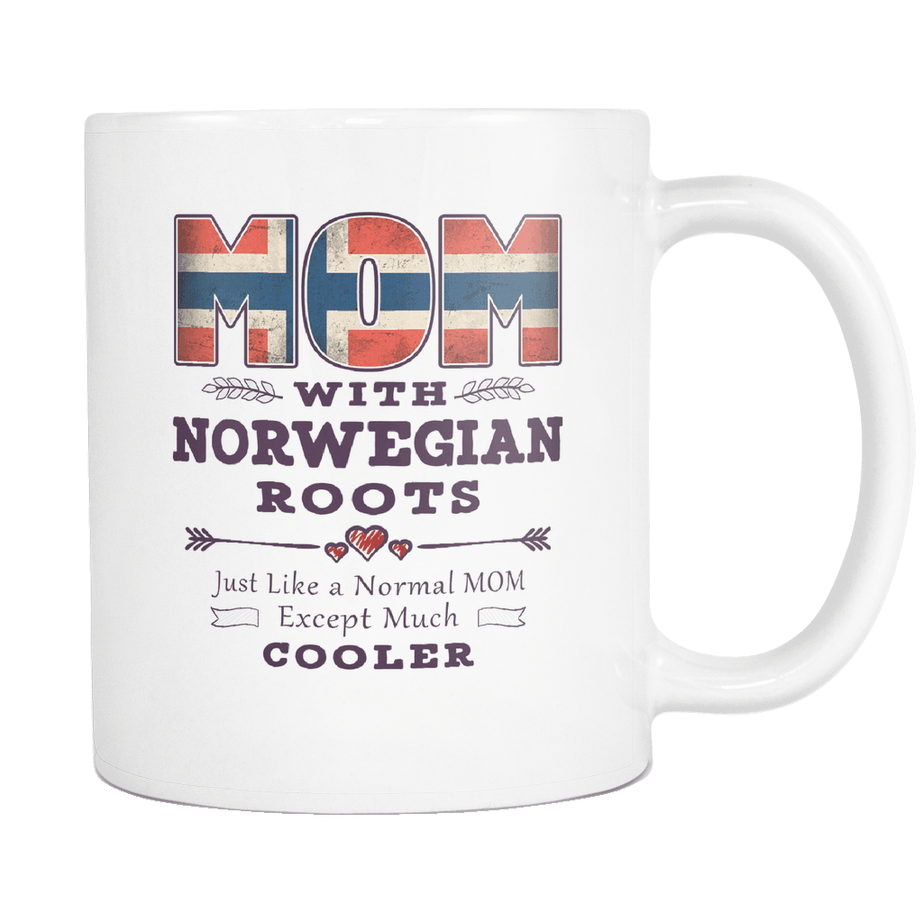 RobustCreative-Best Mom Ever with Norwegian Roots - Norway Flag 11oz Funny White Coffee Mug - Mothers Day Independence Day - Women Men Friends Gift - Both Sides Printed (Distressed)