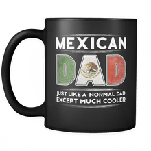 Load image into Gallery viewer, RobustCreative-Mexico Mexican Dad is Cooler - Fathers Day Gifts Black 11oz Funny Coffee Mug - Promoted to Daddy Gift From Kids - Women Men Friends Gift - Both Sides Printed (Distressed)
