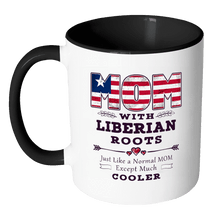 Load image into Gallery viewer, RobustCreative-Best Mom Ever with Liberian Roots - Liberia Flag 11oz Funny Black &amp; White Coffee Mug - Mothers Day Independence Day - Women Men Friends Gift - Both Sides Printed (Distressed)

