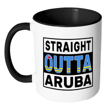 Load image into Gallery viewer, RobustCreative-Straight Outta Aruba - Aruban Flag 11oz Funny Black &amp; White Coffee Mug - Independence Day Family Heritage - Women Men Friends Gift - Both Sides Printed (Distressed)

