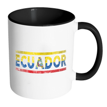Load image into Gallery viewer, RobustCreative-Retro Vintage Flag Ecuadorian Ecuador 11oz Black &amp; White Coffee Mug ~ Both Sides Printed
