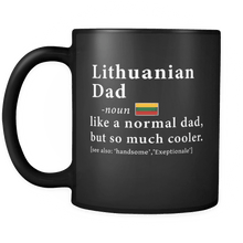 Load image into Gallery viewer, RobustCreative-Lithuanian Dad Definition Fathers Day Gift Flag - Lithuanian Pride 11oz Funny Black Coffee Mug - Lithuania Roots National Heritage - Friends Gift - Both Sides Printed
