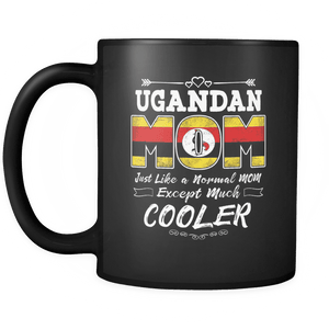 RobustCreative-Best Mom Ever is from Uganda - Ugandan Flag 11oz Funny Black Coffee Mug - Mothers Day Independence Day - Women Men Friends Gift - Both Sides Printed (Distressed)