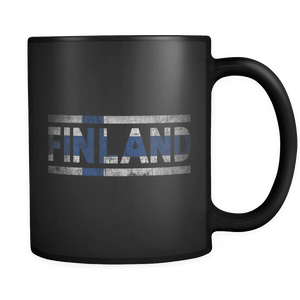 RobustCreative-Retro Vintage Flag Finn Finland 11oz Black Coffee Mug ~ Both Sides Printed