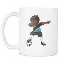 Load image into Gallery viewer, RobustCreative-Dabbing Soccer Boy Tanzania Tanzanian Dodoma Gifts National Soccer Tournament Game 11oz White Coffee Mug ~ Both Sides Printed
