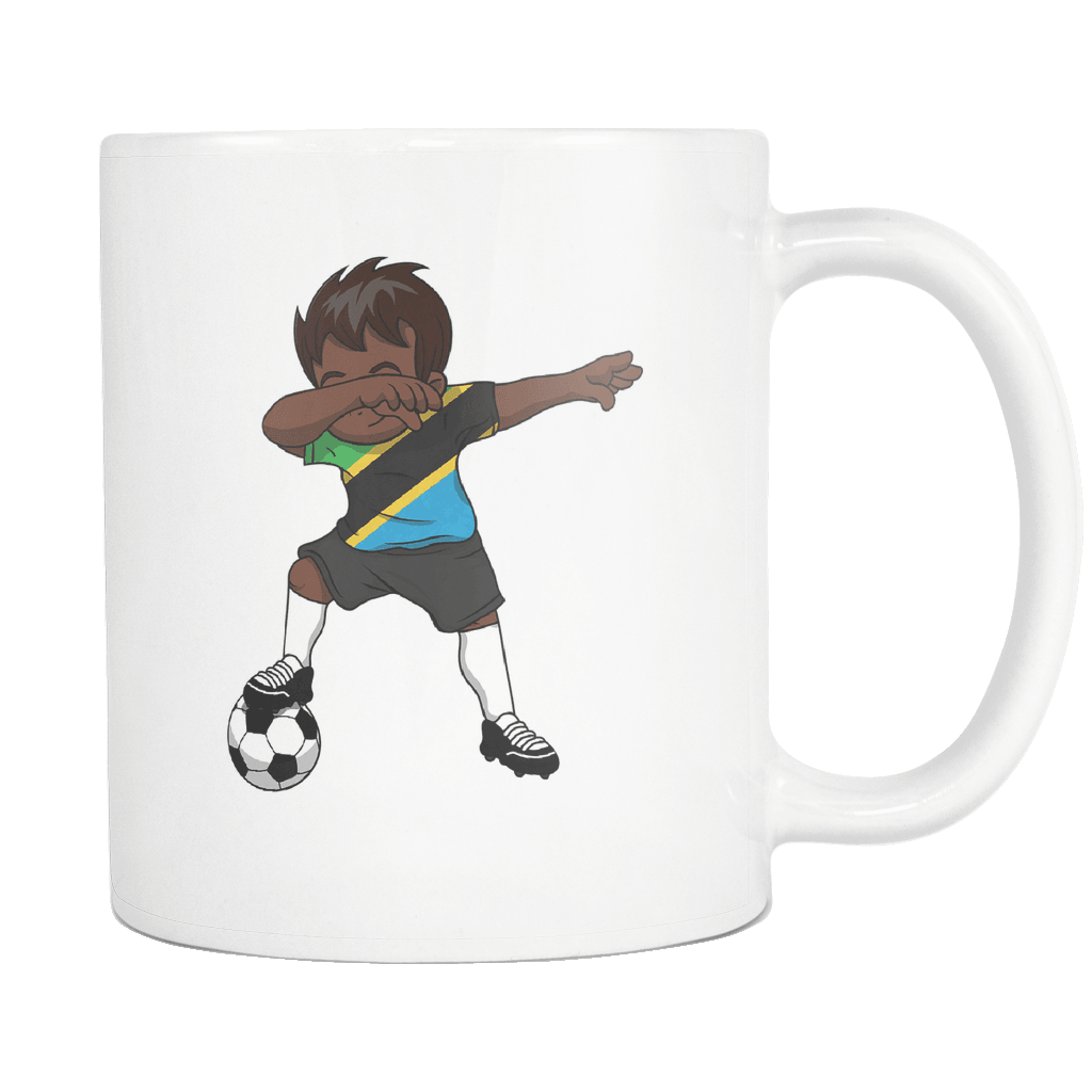 RobustCreative-Dabbing Soccer Boy Tanzania Tanzanian Dodoma Gifts National Soccer Tournament Game 11oz White Coffee Mug ~ Both Sides Printed