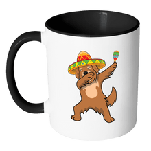 Load image into Gallery viewer, RobustCreative-Dabbing Golden Retriever Dog in Sombrero - Cinco De Mayo Mexican Fiesta - Dab Dance Mexico Party - 11oz Black &amp; White Funny Coffee Mug Women Men Friends Gift ~ Both Sides Printed
