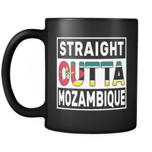 Load image into Gallery viewer, RobustCreative-Straight Outta Mozambique - Mozambican Flag 11oz Funny Black Coffee Mug - Independence Day Family Heritage - Women Men Friends Gift - Both Sides Printed (Distressed)
