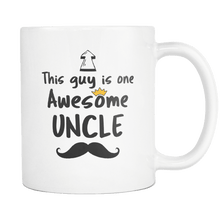 Load image into Gallery viewer, RobustCreative-One Awesome Uncle Mustache - Birthday Gift 11oz Funny White Coffee Mug - Fathers Day B-Day Party - Women Men Friends Gift - Both Sides Printed (Distressed)
