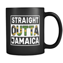 Load image into Gallery viewer, RobustCreative-Straight Outta Jamaica - Jamaican Flag 11oz Funny Black Coffee Mug - Independence Day Family Heritage - Women Men Friends Gift - Both Sides Printed (Distressed)
