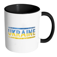 Load image into Gallery viewer, RobustCreative-Retro Vintage Flag Ukrainian Ukraine 11oz Black &amp; White Coffee Mug ~ Both Sides Printed
