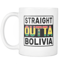 Load image into Gallery viewer, RobustCreative-Straight Outta Bolivia - Bolivian Flag 11oz Funny White Coffee Mug - Independence Day Family Heritage - Women Men Friends Gift - Both Sides Printed (Distressed)
