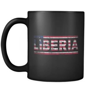 RobustCreative-Retro Vintage Flag Liberian Liberia 11oz Black Coffee Mug ~ Both Sides Printed