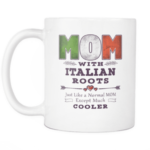 RobustCreative-Best Mom Ever with Italian Roots - Italy Flag 11oz Funny White Coffee Mug - Mothers Day Independence Day - Women Men Friends Gift - Both Sides Printed (Distressed)