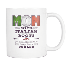 Load image into Gallery viewer, RobustCreative-Best Mom Ever with Italian Roots - Italy Flag 11oz Funny White Coffee Mug - Mothers Day Independence Day - Women Men Friends Gift - Both Sides Printed (Distressed)
