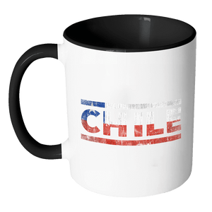 RobustCreative-Retro Vintage Flag Chilean Chile 11oz Black & White Coffee Mug ~ Both Sides Printed