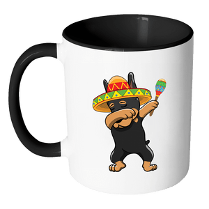 RobustCreative-Dabbing Doberman Pinscher Dog in Sombrero - Cinco De Mayo Mexican Fiesta - Dab Dance Mexico Party - 11oz Black & White Funny Coffee Mug Women Men Friends Gift ~ Both Sides Printed