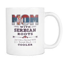 Load image into Gallery viewer, RobustCreative-Best Mom Ever with Serbian Roots - Serbia Flag 11oz Funny White Coffee Mug - Mothers Day Independence Day - Women Men Friends Gift - Both Sides Printed (Distressed)
