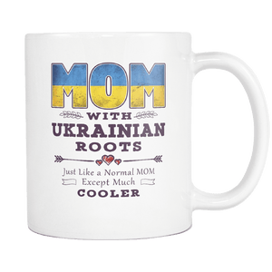RobustCreative-Best Mom Ever with Ukrainian Roots - Ukraine Flag 11oz Funny White Coffee Mug - Mothers Day Independence Day - Women Men Friends Gift - Both Sides Printed (Distressed)