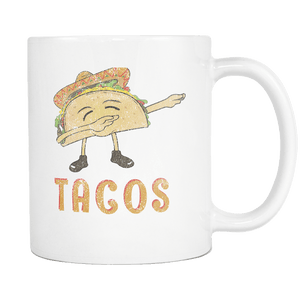 RobustCreative-Dabbing Taco Distressed - Cinco De Mayo Mexican Fiesta - No Siesta Mexico Party - 11oz White Funny Coffee Mug Women Men Friends Gift ~ Both Sides Printed