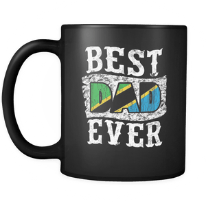 RobustCreative-Best Dad Ever Tanzania Flag - Fathers Day Gifts - Promoted to Daddy Gift From Kids - 11oz Black Funny Coffee Mug Women Men Friends Gift ~ Both Sides Printed